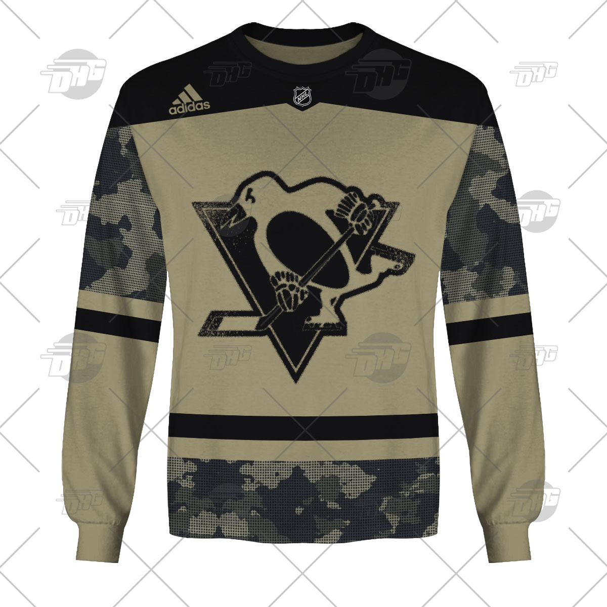 Pittsburgh Penguins Custom Name Number Camo Gift For Fan 3D Full Printing Sweatshirt