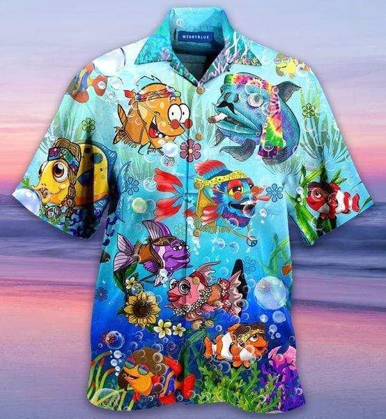 High Quality Joy To The Fishes You And Me Unisex Hawaii Aloha Shirts Ha65845