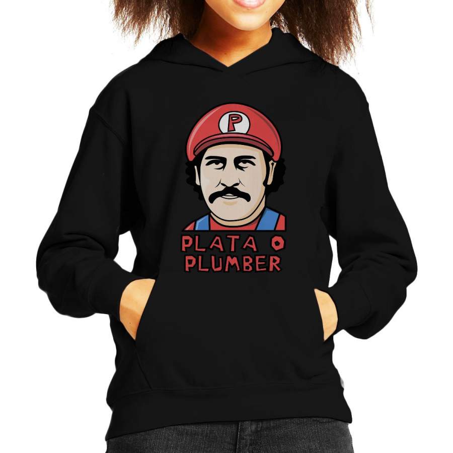 Plata O Plumber Narcos Mario Kid’s Hooded Sweatshirt