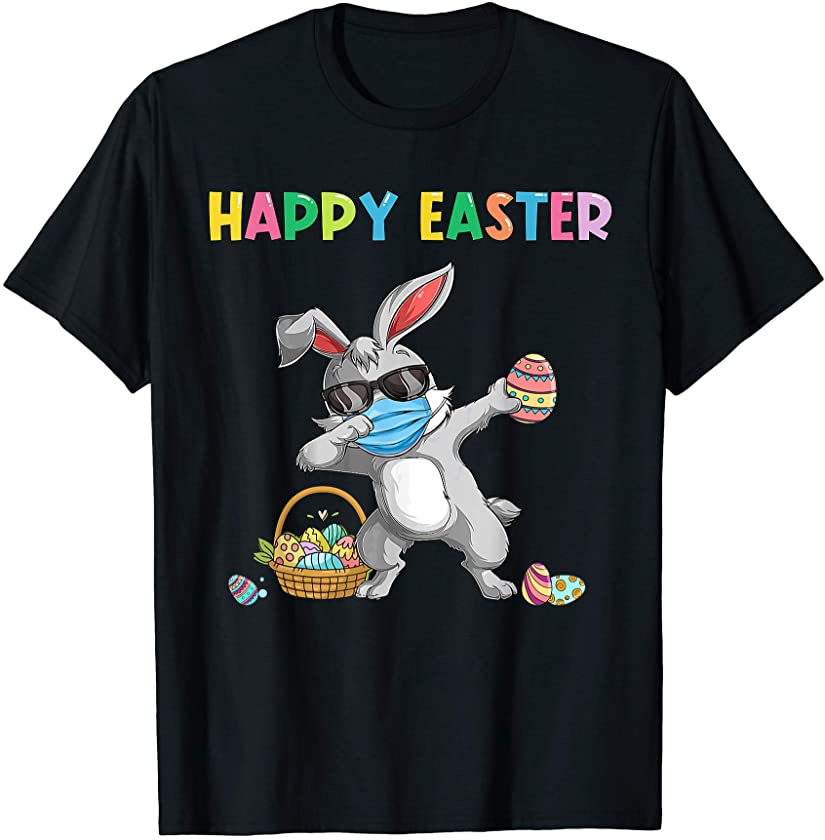 Dabbing Rabbit Easter Day Eggs Hunting Quarantine T-Shirt