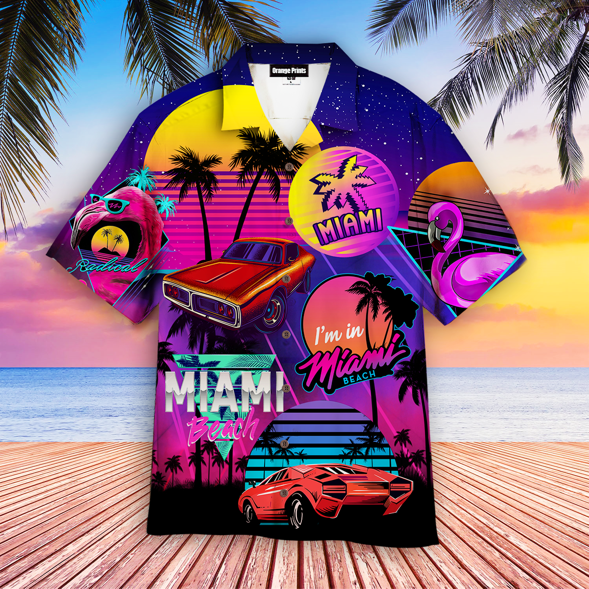 Neon Retro Miami Beach Hawaii Shirt For Men Women Ha76350