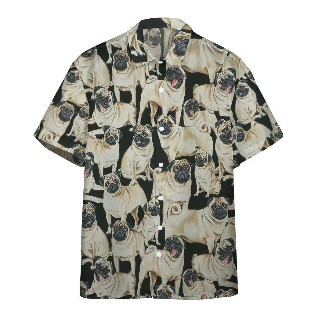 Gearhumans Pug Dogs Custom Hawaiian Shirt Ha20919