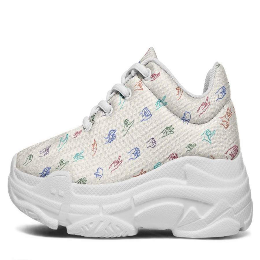 Sign Language Chunky Sneakers - ReadingLLC