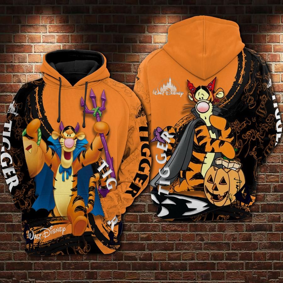 Winnie The Pooh Cartoon Tigger Halloween Hoodie All Over Printed 3D Unisex Men Women