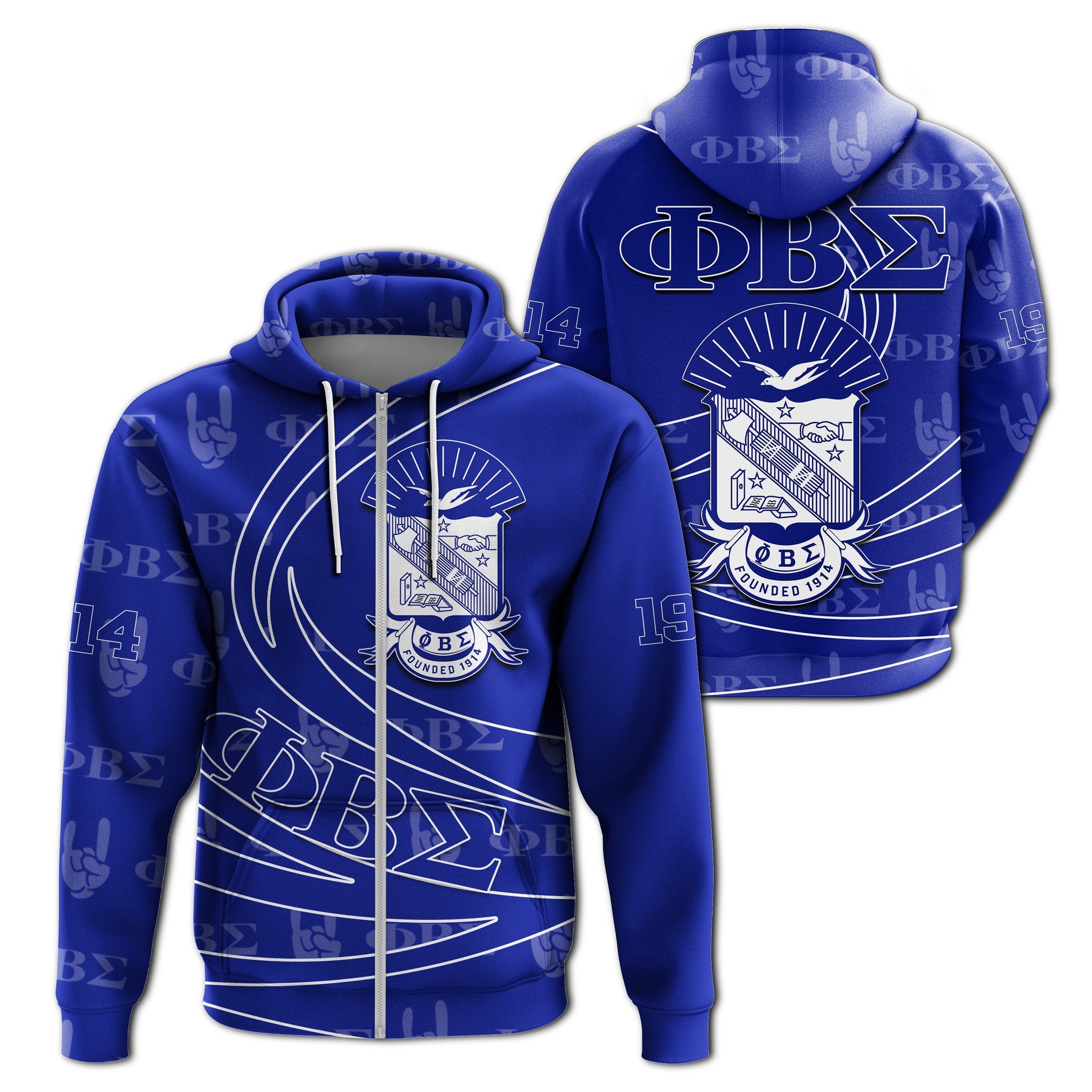 Fraternity Hoodie – Phi Beta Sigma Zipper Hoodie Bend Style