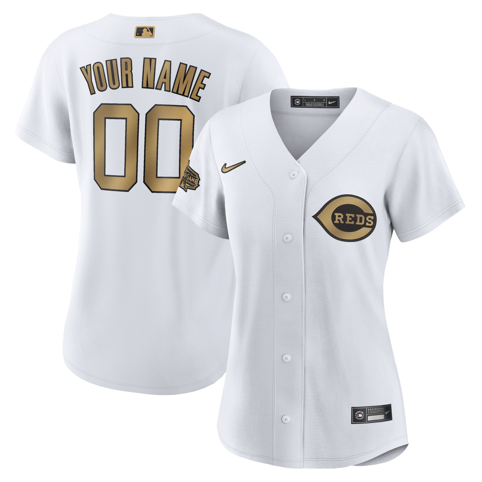 Cincinnati Reds Womens 2022 MLB All-star Game Replica Custom Jersey – White Custom Jerseys MLB