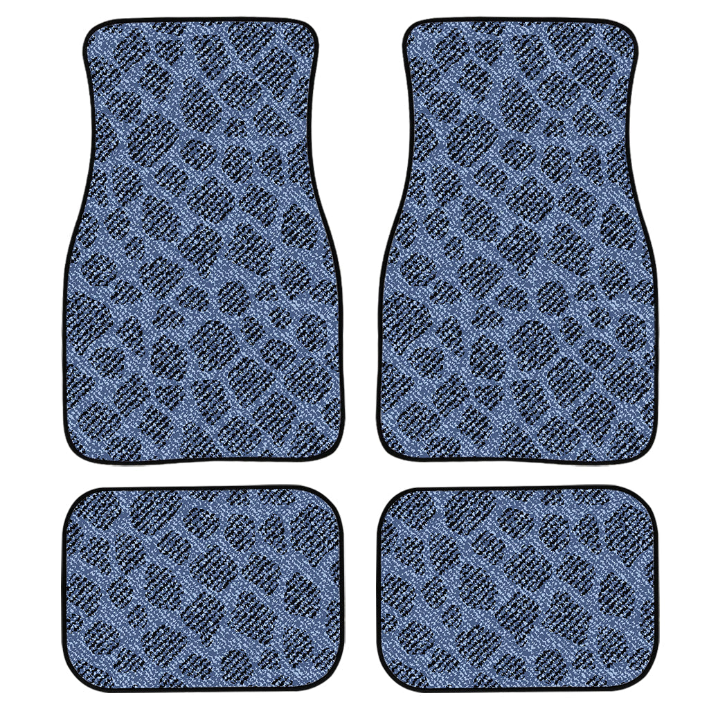 Giraffe Denim Jeans Pattern Print Front And Back Car Floor Mats, Front Car Mat