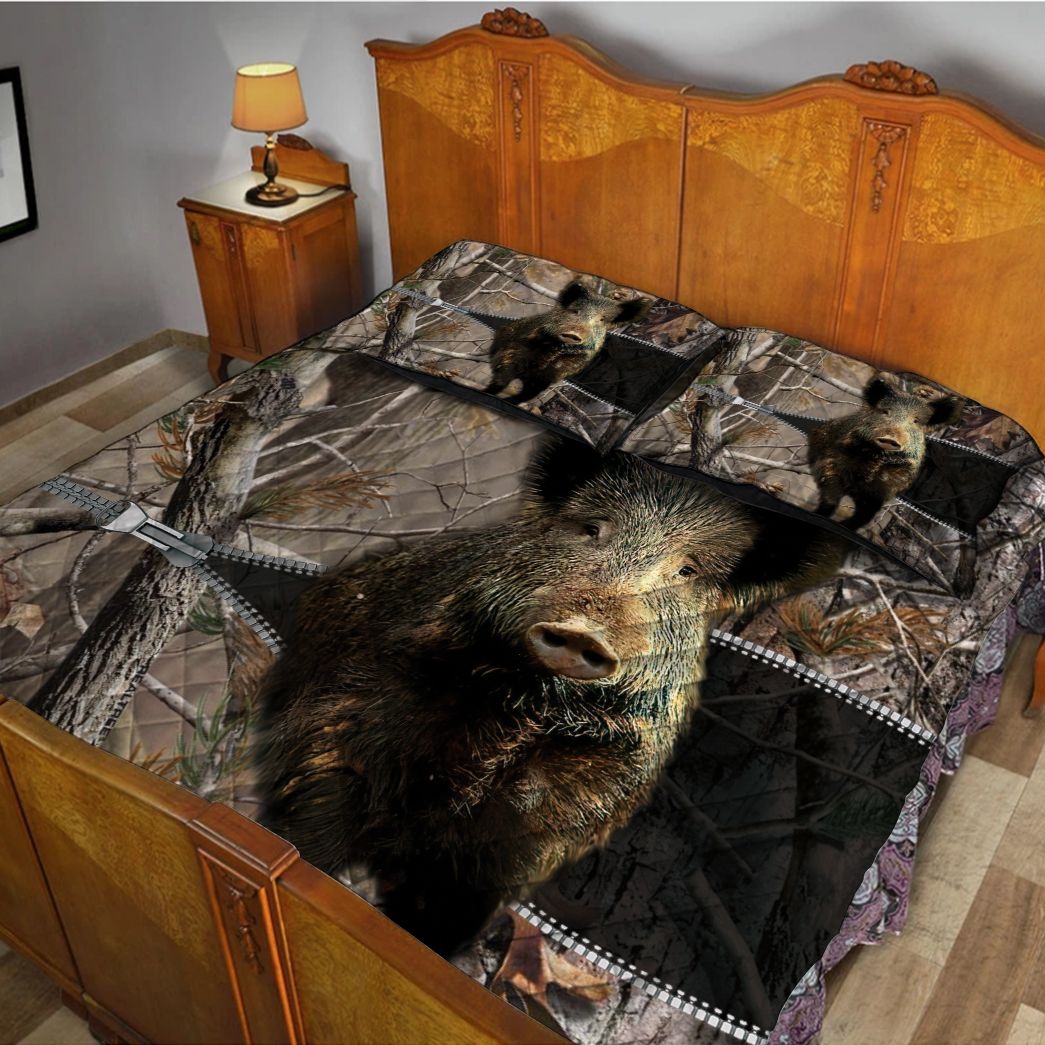 Casepring 3D Boar Zipper Custom Quilt Set