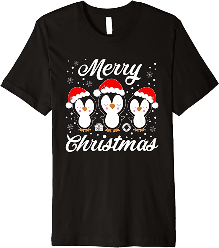 Merry Christmas Baby Penguins Lover Winter Snowflake Xmas Premium T-Shirt