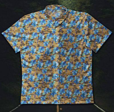 Gettyshirt Camo Flower Gt Vintage Cotton Mens Hawaii Ha17211