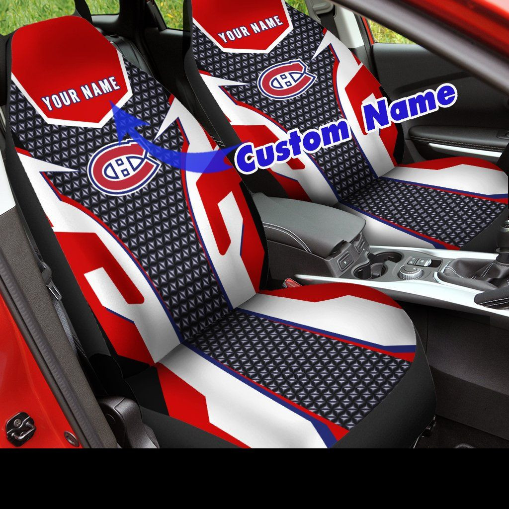 Montreal Canadiens Custom Name Car Seat Covers (Set Of 2) -Ver All