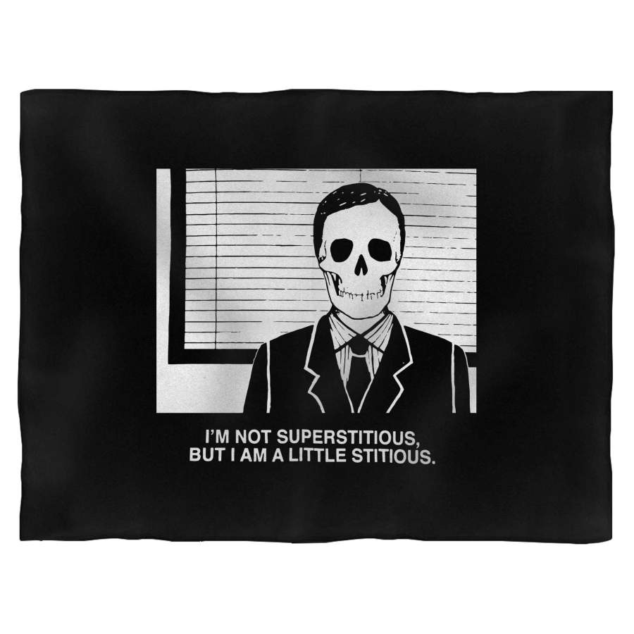 Skeleton Michael Scott Superstitious Quote The Office Dunder Mifflin Halloween Blanket