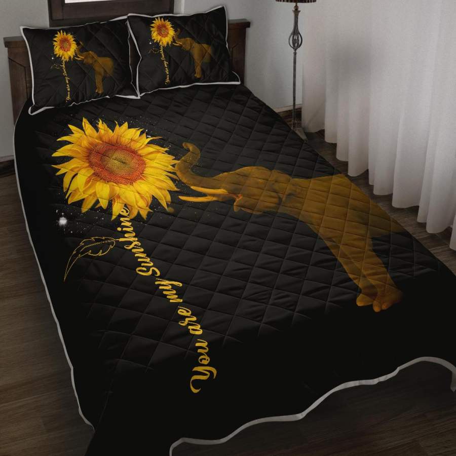 Elephant You Are My Sunshine Quilt Bed Set