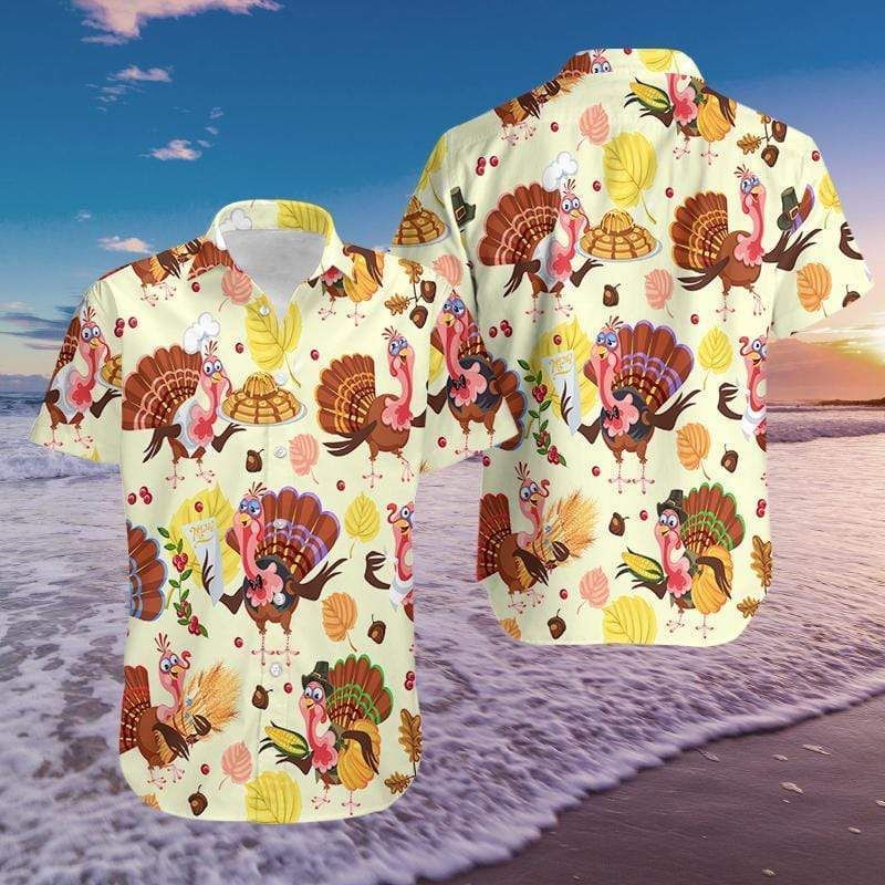 Shop Hawaii Aloha Shirts Funny Chef Turkeys Thanksgiving Ha11519