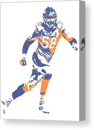 Von Miller Denver Broncos Pixel Art 11 Joe Hamilton Canvas Print