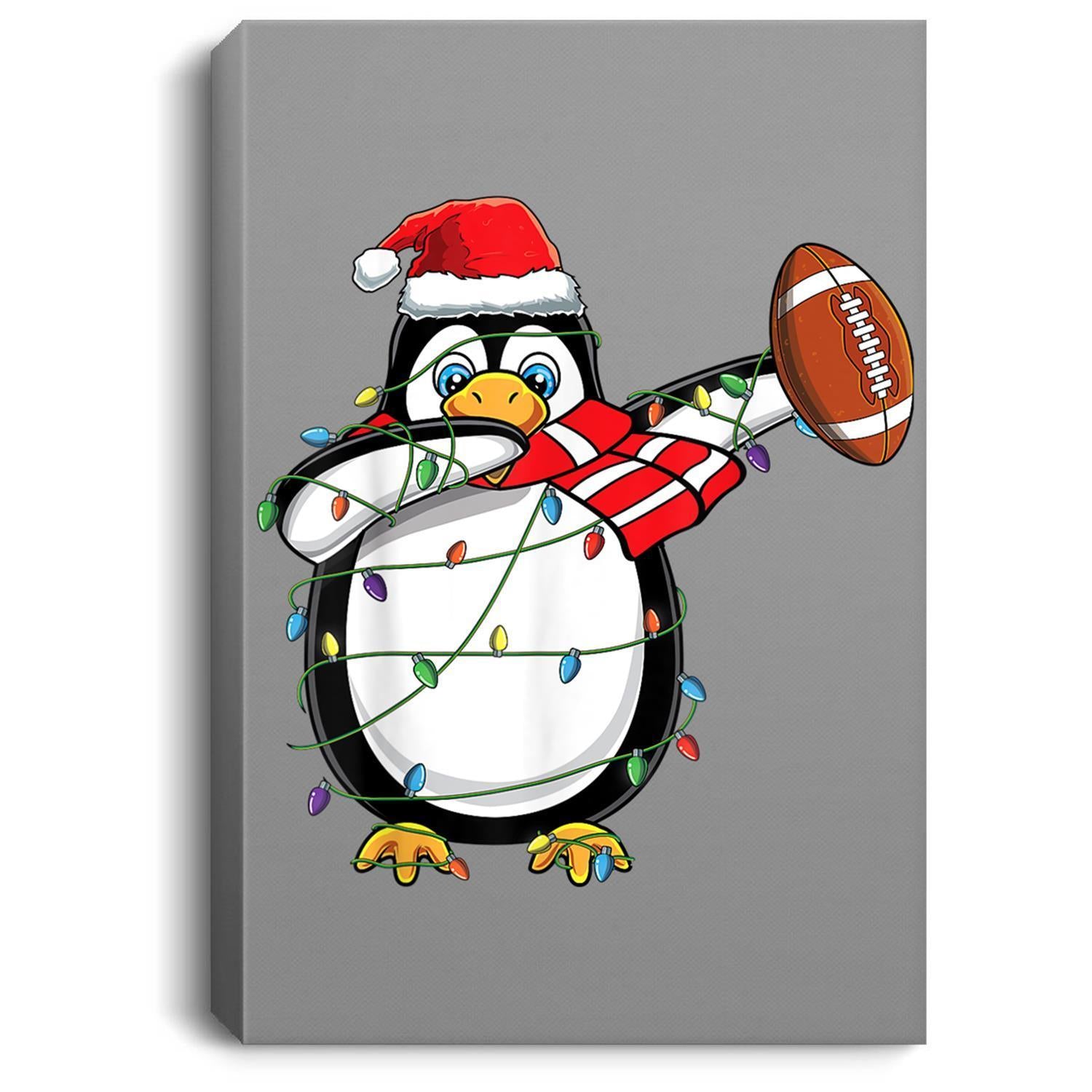 Funny Dabbing Penguin Dab Football Boys Christmas Gifts Canvas Wall Art