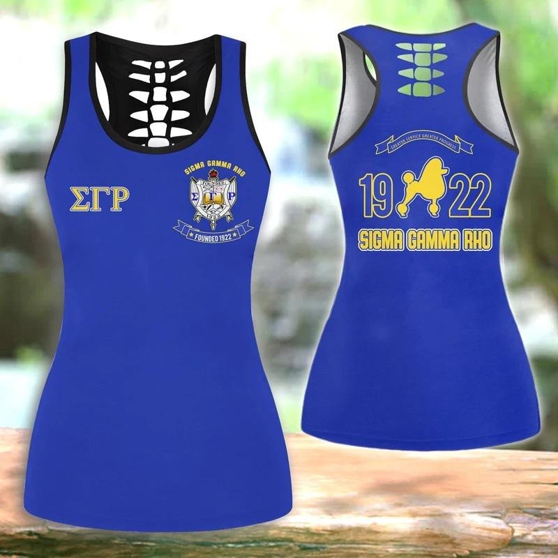 Sorority Tank Top – Greater Service And Greater Progress Sigma Gamma Rho Hollow Tank Top