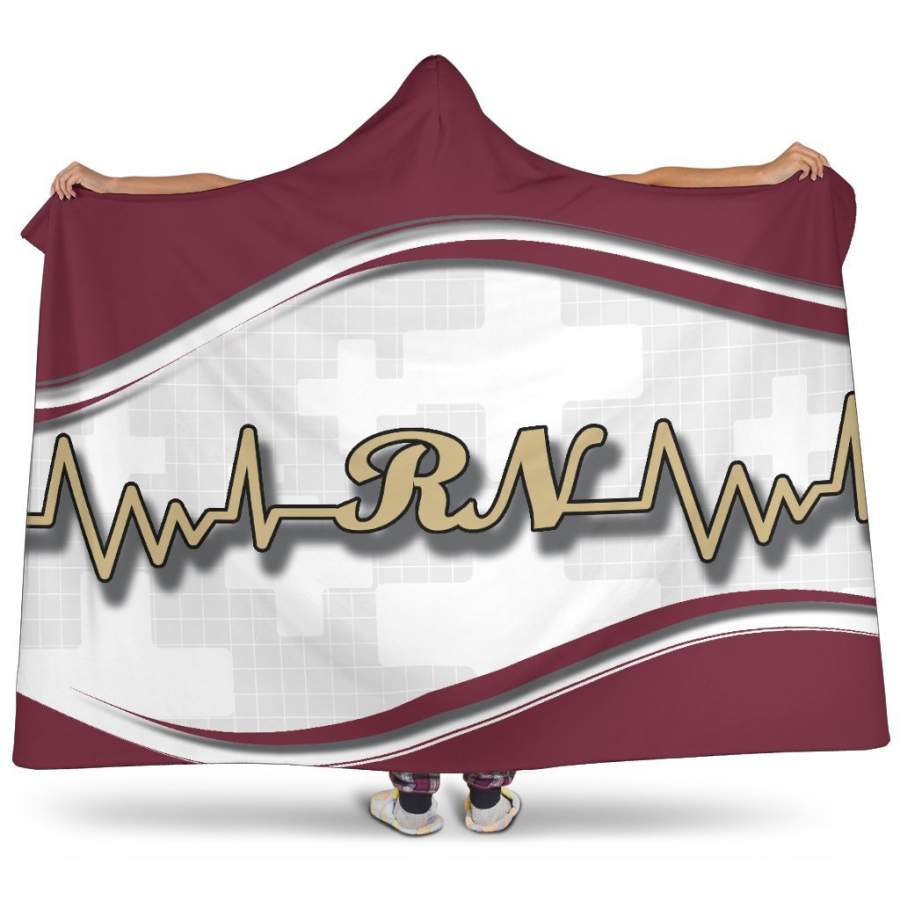 Nurse Heartbeat RN Florida State Hoodie Blanket Snuggie Nursing