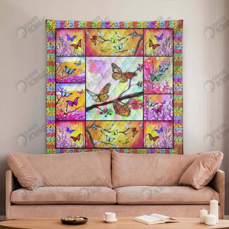 Animal Quilt Butterfly Blanket 1268 L