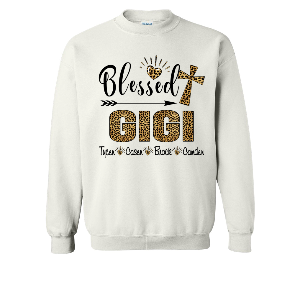 Blessed Grandma, Gigi Leopard Skin Sweatshirt