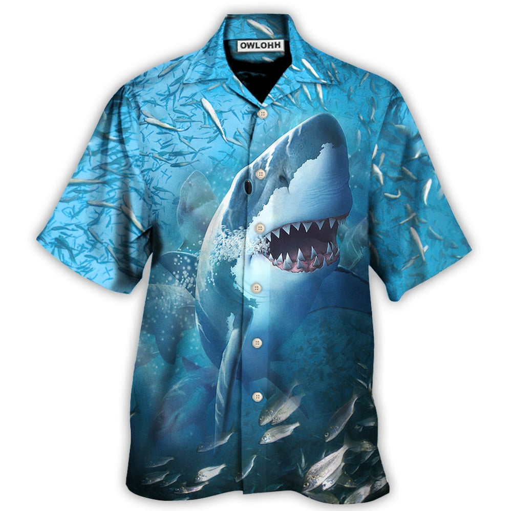 Shark Swims Through Baitfish Shoal – Hawaiian Shirt