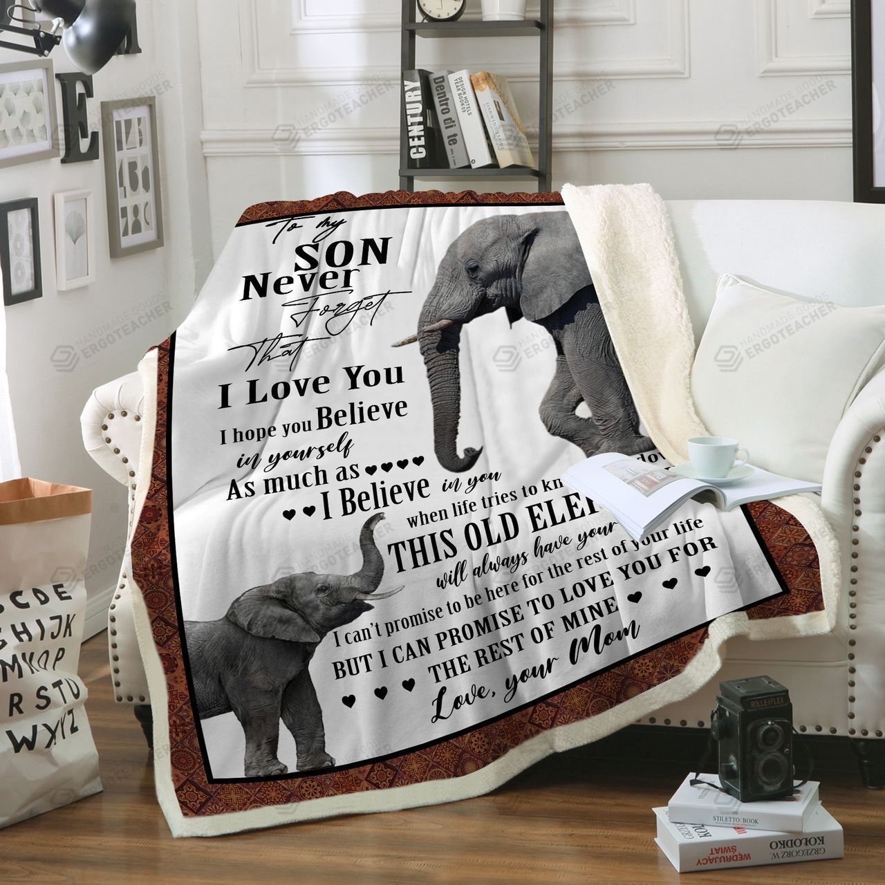 Personalized Elephant To My Son Fleece Blanket From Mom Never Forget That I Love You Great Customized Blanket Gifts For Birthday Christmas Thanksgiving