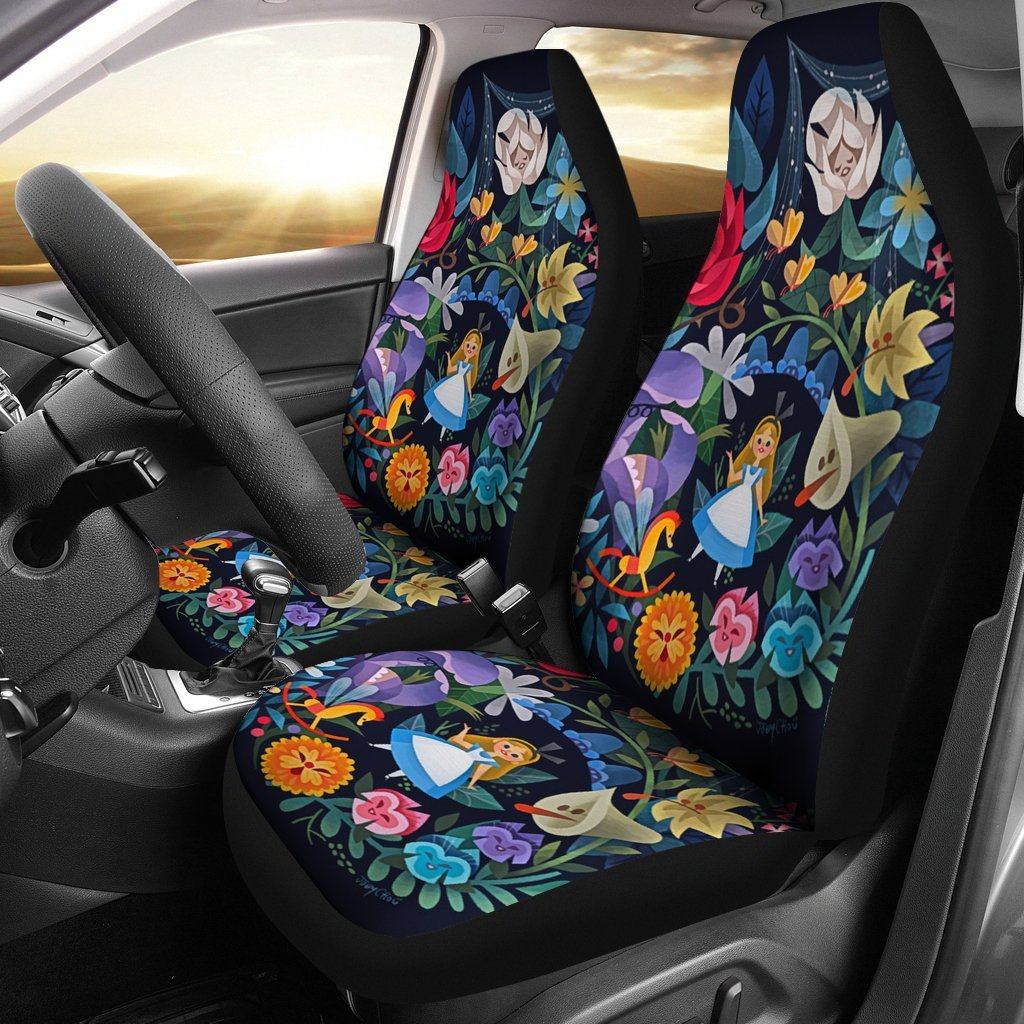 Alice Flower Patterns Alice In The Wonderland Dn Cartoon Car Seat Covers Aiwcsc12