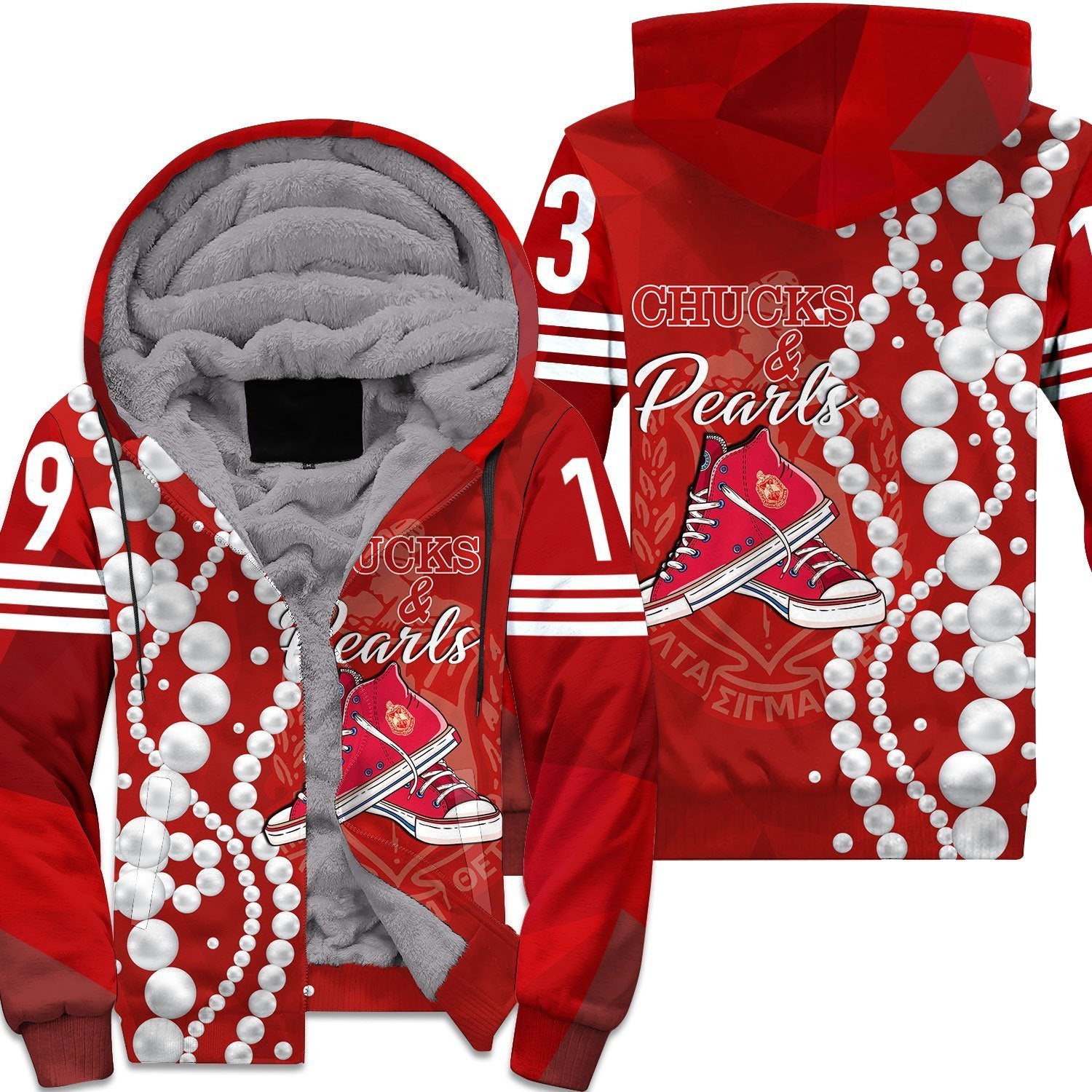 Greek Life Hoodie – Delta Sigma Theta K.H Pearls Sherpa Hoodie J5