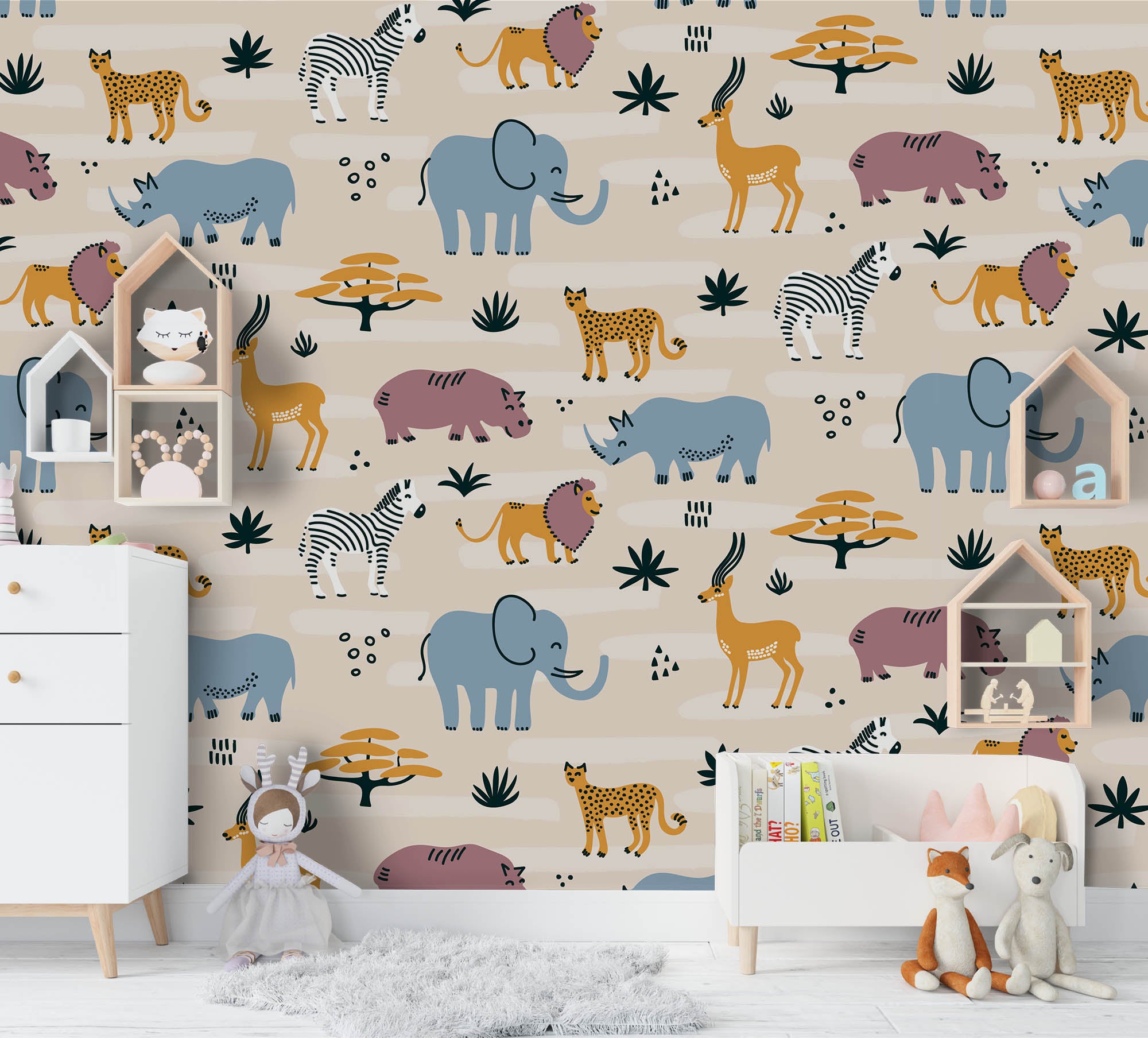 3D Cartoon Animal Wall Mural Wallpaper 121