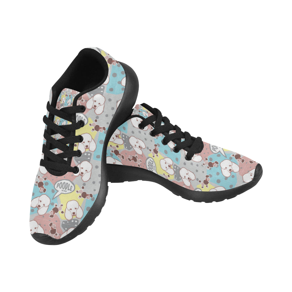 Poodle Pattern Black Sneakers for Women