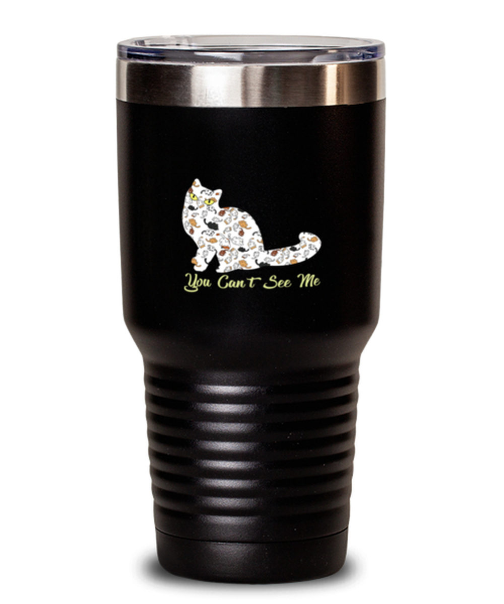 30 Oz Tumbler Stainless Steel Insulated  Funny Cat Camouflage You Can’T See Me Kitten