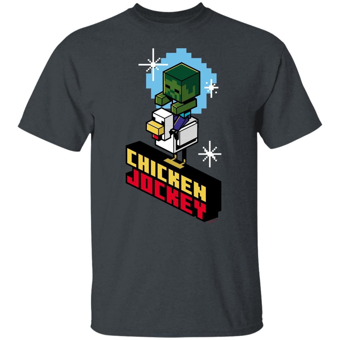 Minecraft Merch Minecraft Jolly Mobs Chicken Jockey Adult Short Sleeve T Shirt Navyrebate