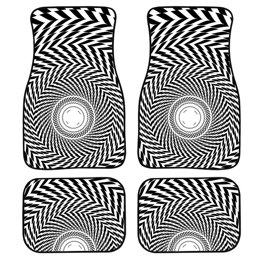 Spiral Illusory Motion Print Front And Back Car Floor Mats, Front Car Mat