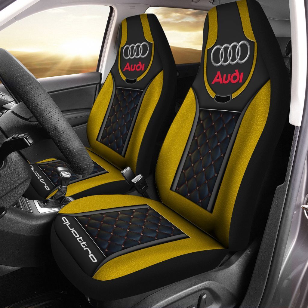 Audi quattro AN-NH Car Seat Cover (Set of 2) Ver1 (Yellow)