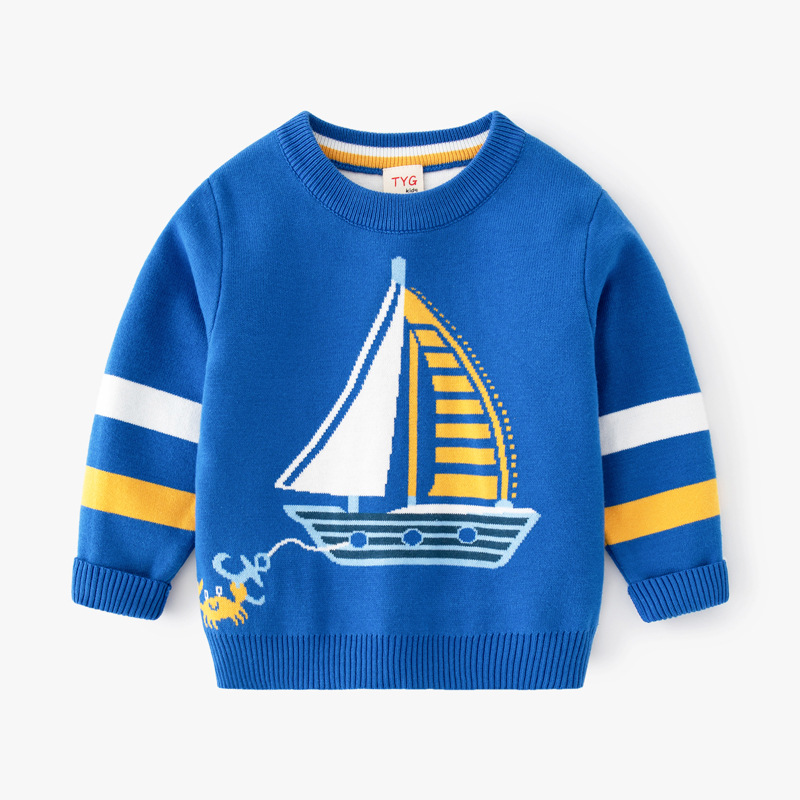 Children’s Clothing Boys Casual Long Sleeve Cotton Knit Sweater Autumn Winter Girls Fashion Cartoon Pullover Sweater Coat Tops alx