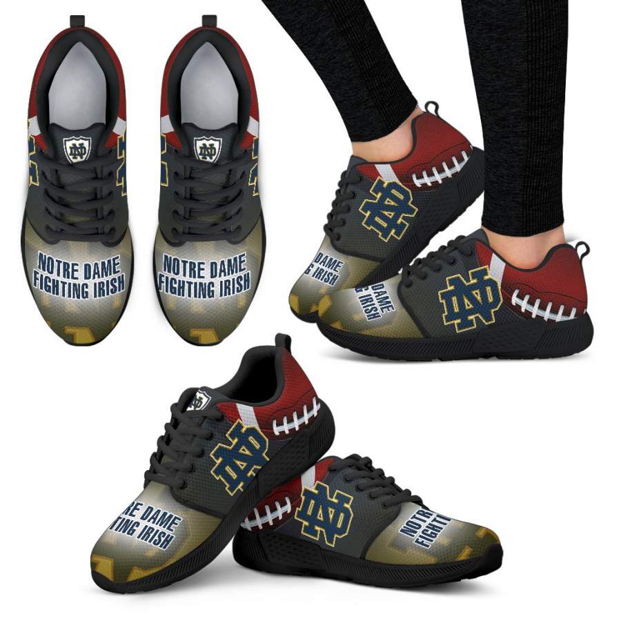 Awesome Notre Dame Fighting Irish Running Sneakers For Football Fan