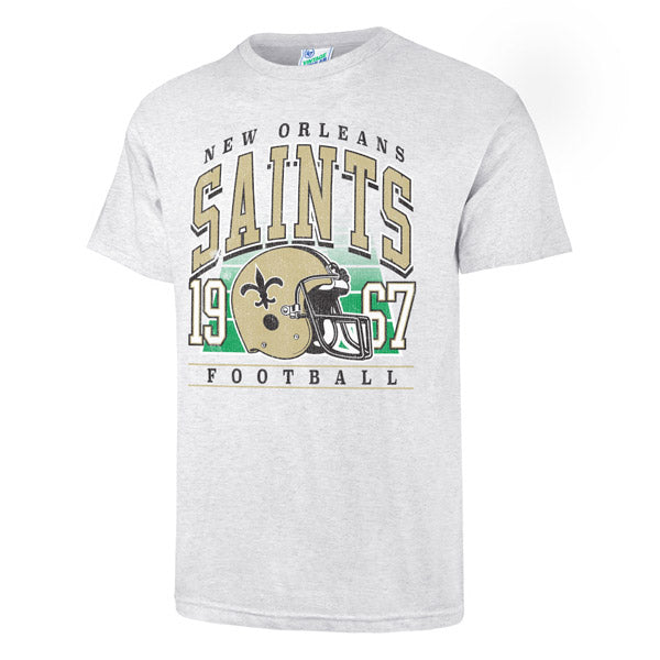 New Orleans Saints 47 Brand Throwback Helmet Tubular T-Shirt – Grey