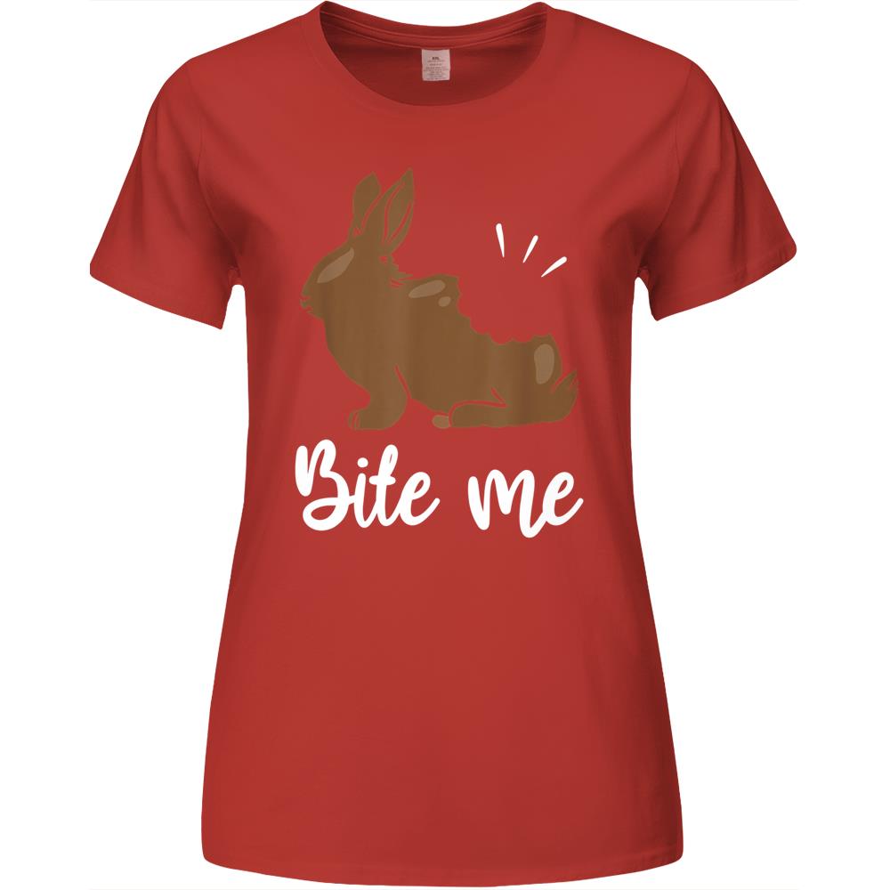 Bite Me Bunny Rabbit Chocolate Funny Easter Premium Womens Tshirts