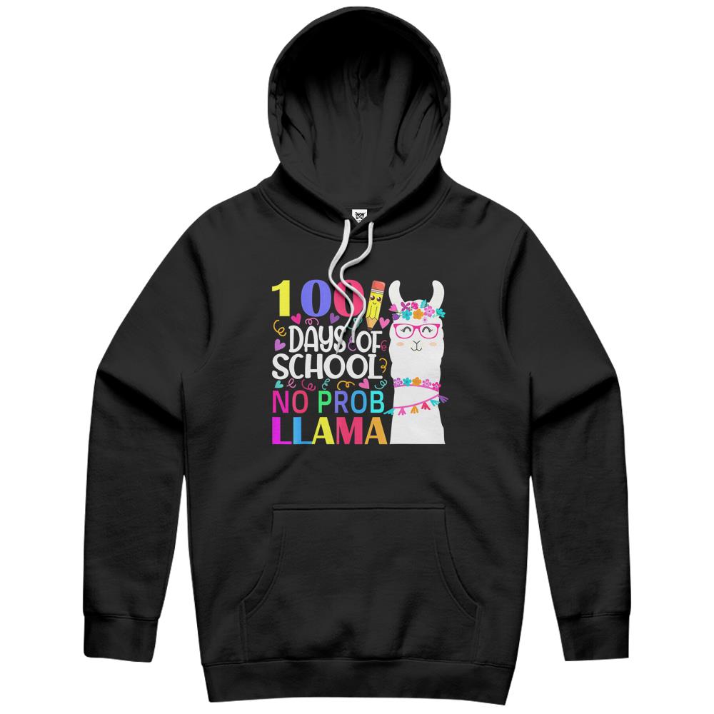 100 Days Of School No Prob-Llama Llama Teacher And Student Hoodie