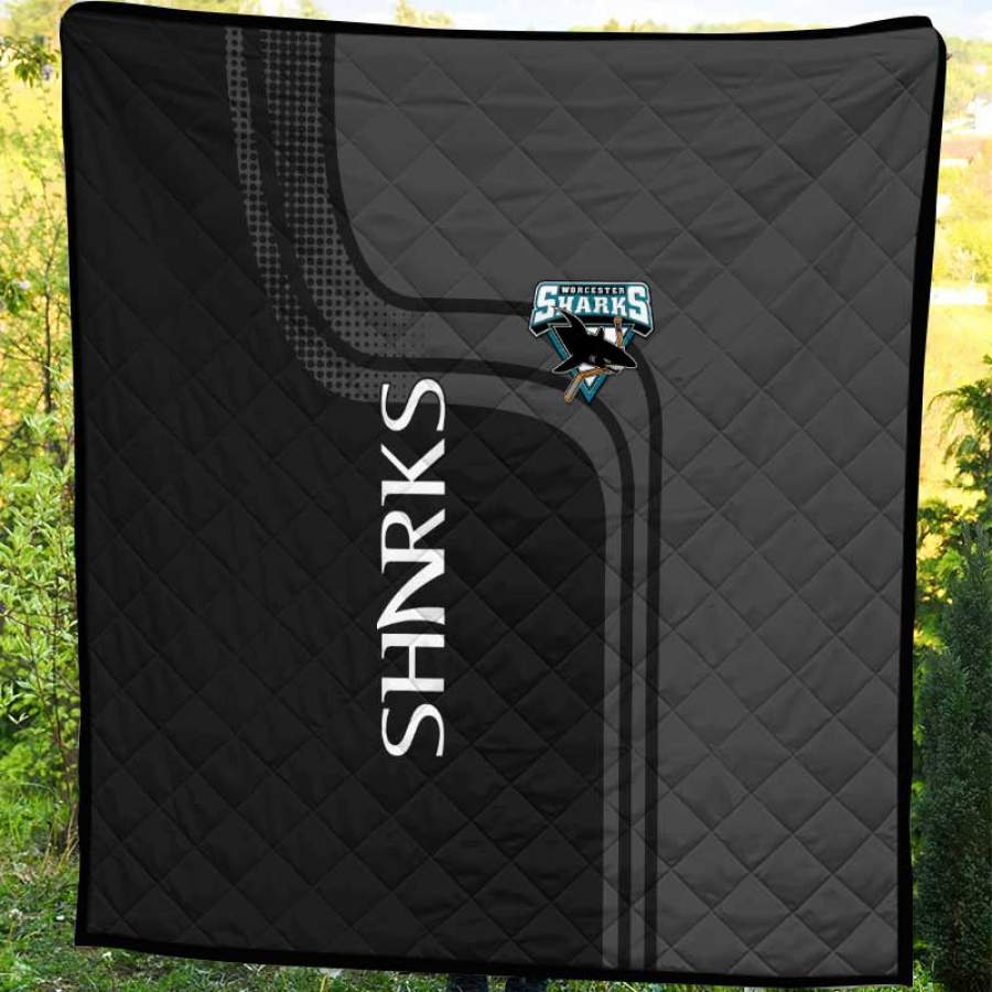 Worcester Sharks Best Design Ever In Gray Personalized Custom 3D Full Print Blanket