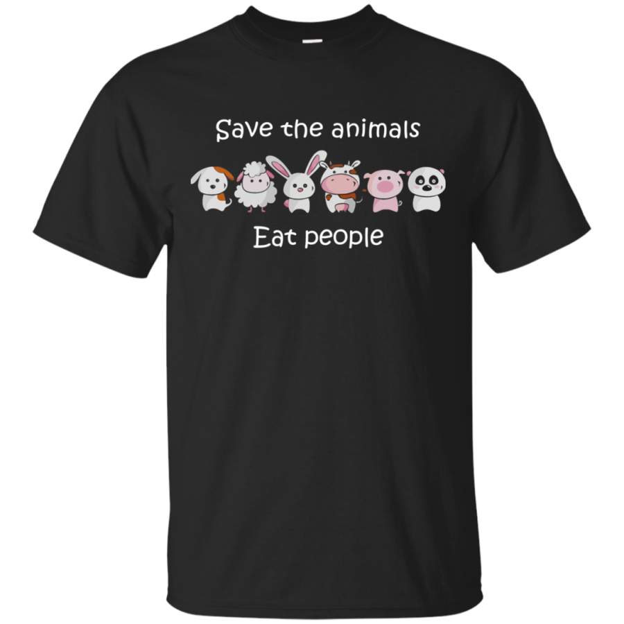 AGR Funny Vegan Shirt: Save The Animals Eat People Shirt