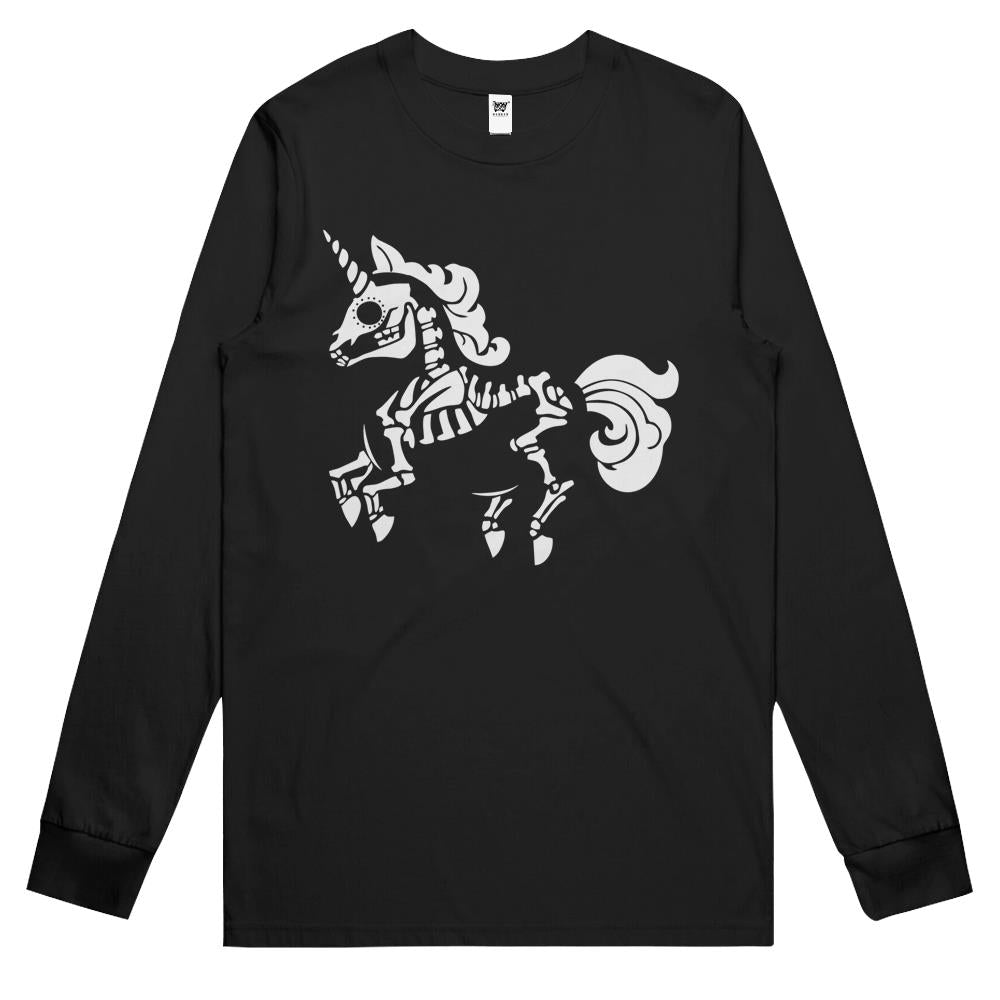 Unicorn Skeleton Shirt Gifts Day Of The Dead Mexican Long Sleeve T Shirts