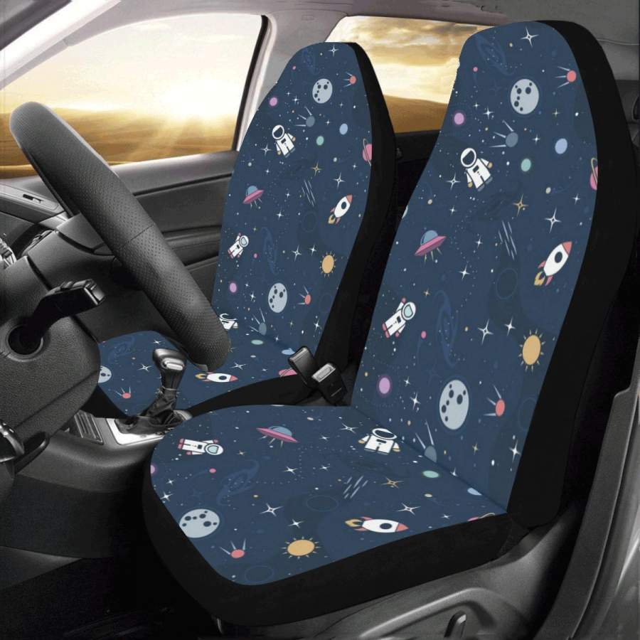 Astronauts Space Car Seat Covers (Set of 2 ) Universal Fit Most Cars Trucks and SUVs Fit Fit