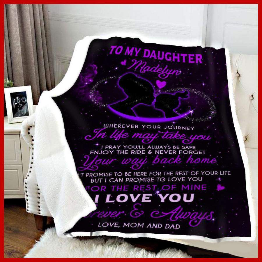 Purple Blanket Giving Daughter Madelyn  Love You For The Rest Of Mine