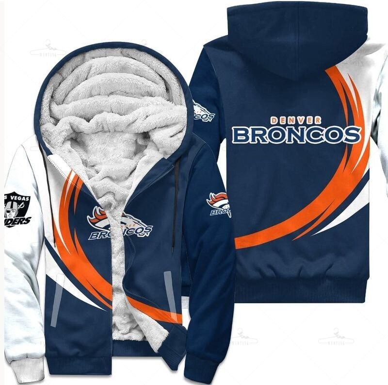 Denver Broncos Fleece Jacket 3D Curve Great Fleece Hoodie