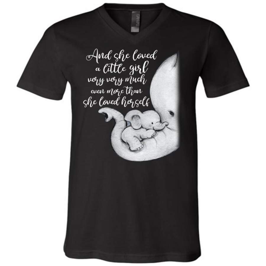 Elephants And she loved a little girl very very much Unisex V-neck