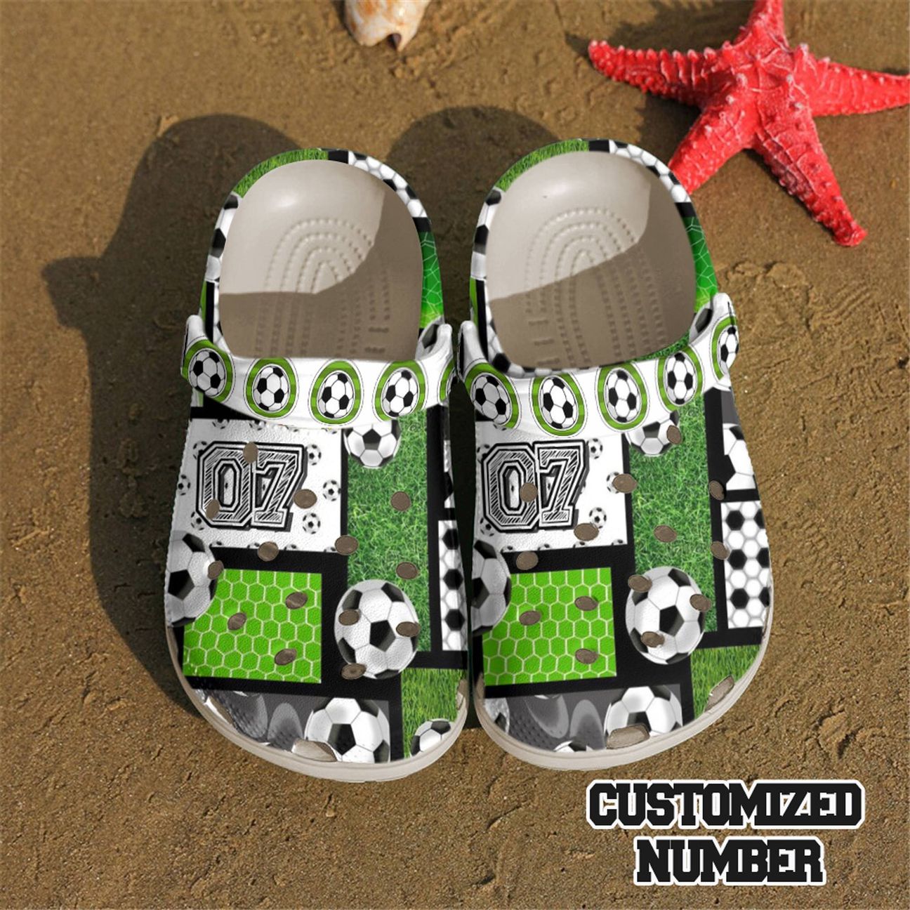 Soccer Personalized Clog, Custom Name, Text, Color, Number Fashion Style For Women, Men, Kid, Print 3D Soccer Collage