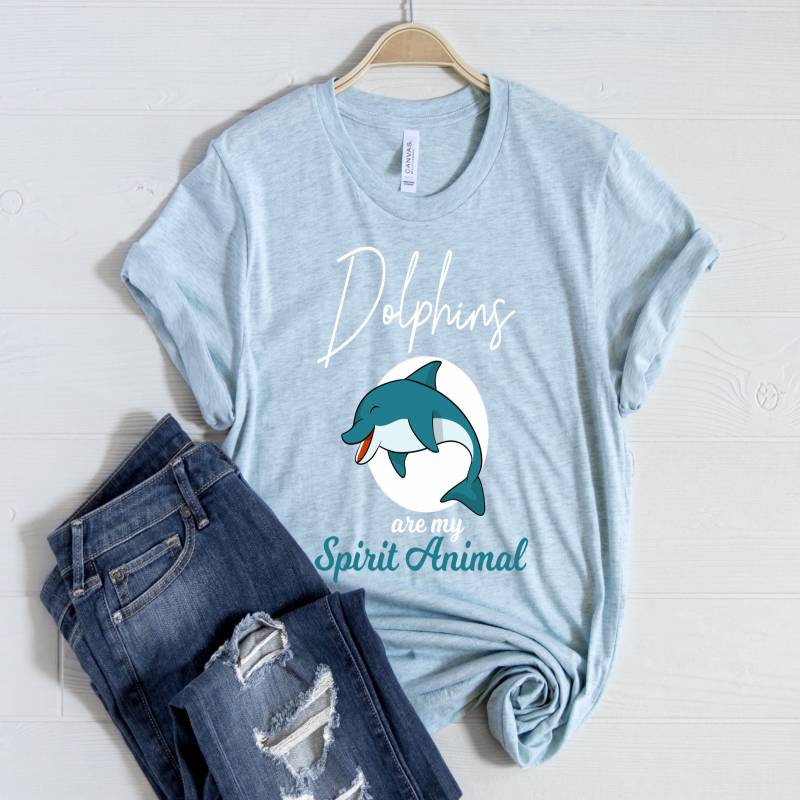 Crushtee Dolphin Shirt, Dolphins Are My Spirit Animal Shirt, Dolphin Lover, Marine Biology, Biologist Gift, Marine Life, Unisex Fit Long Sleeve Hoodie