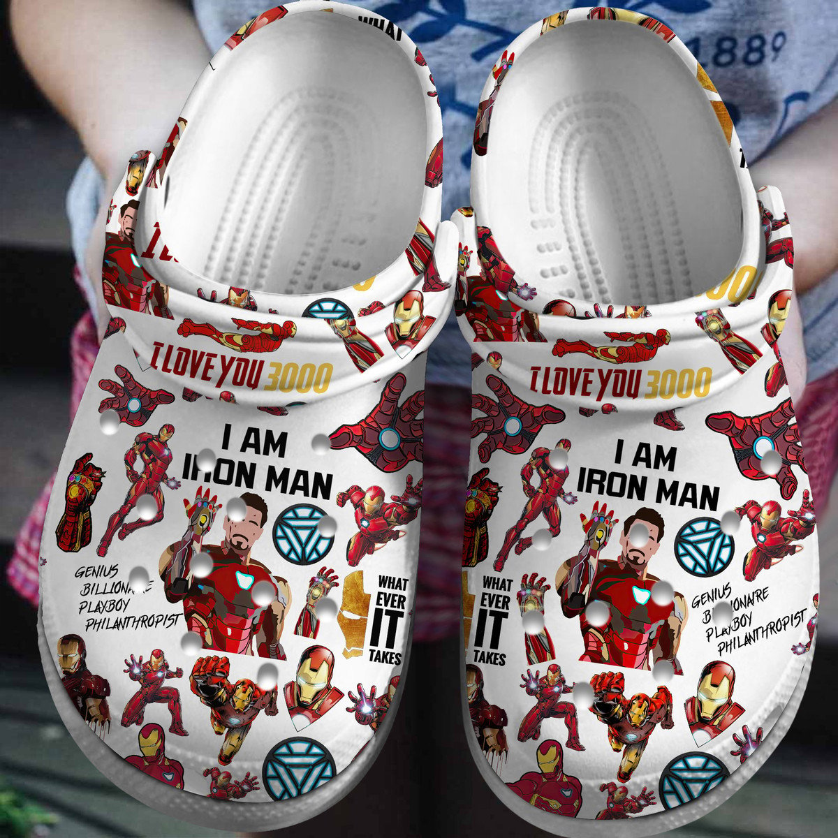 Iron Man I Love You 3000 Movie Crocs Crocband Clogs Shoes Comfortable For Men Women and Kids 2