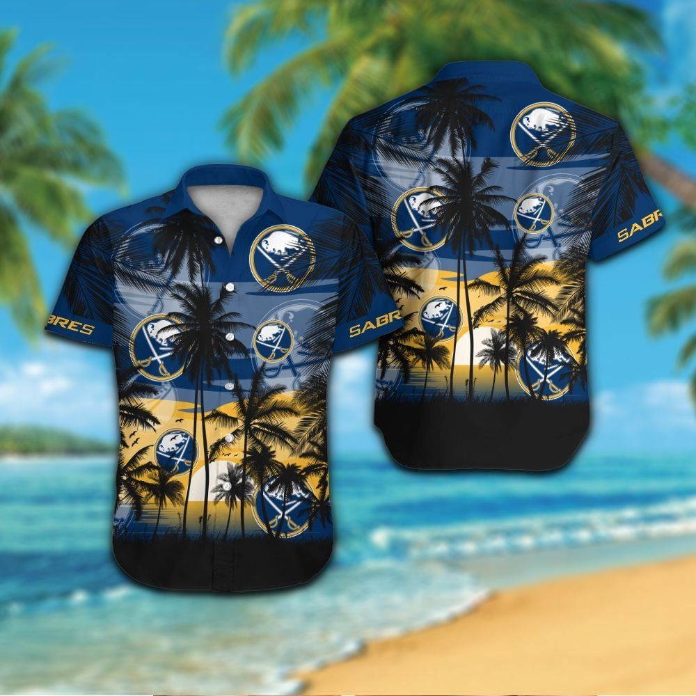 Buffalo Sabres Short Sleeve Button Up Tropical Shirt Hawaiian Shirt